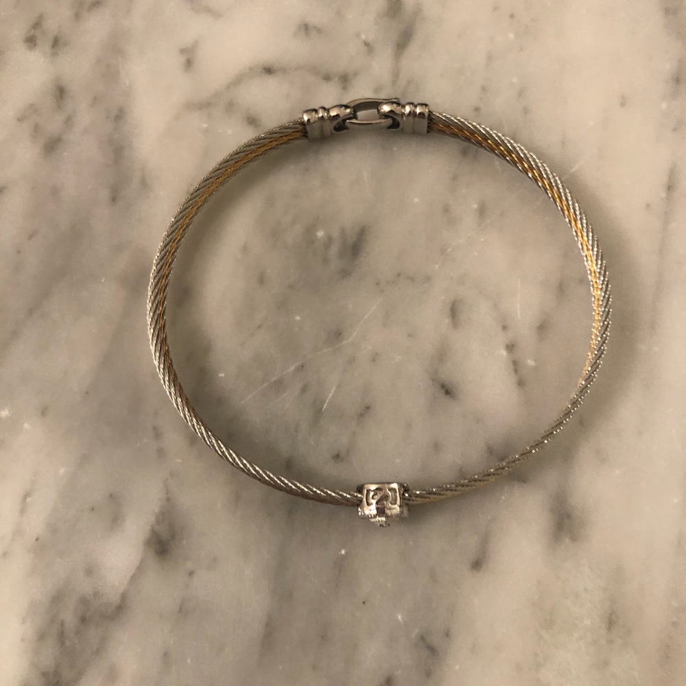 Alor two tone bracelet with small diamond